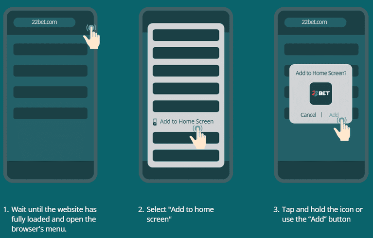 22Bet Android app installation process