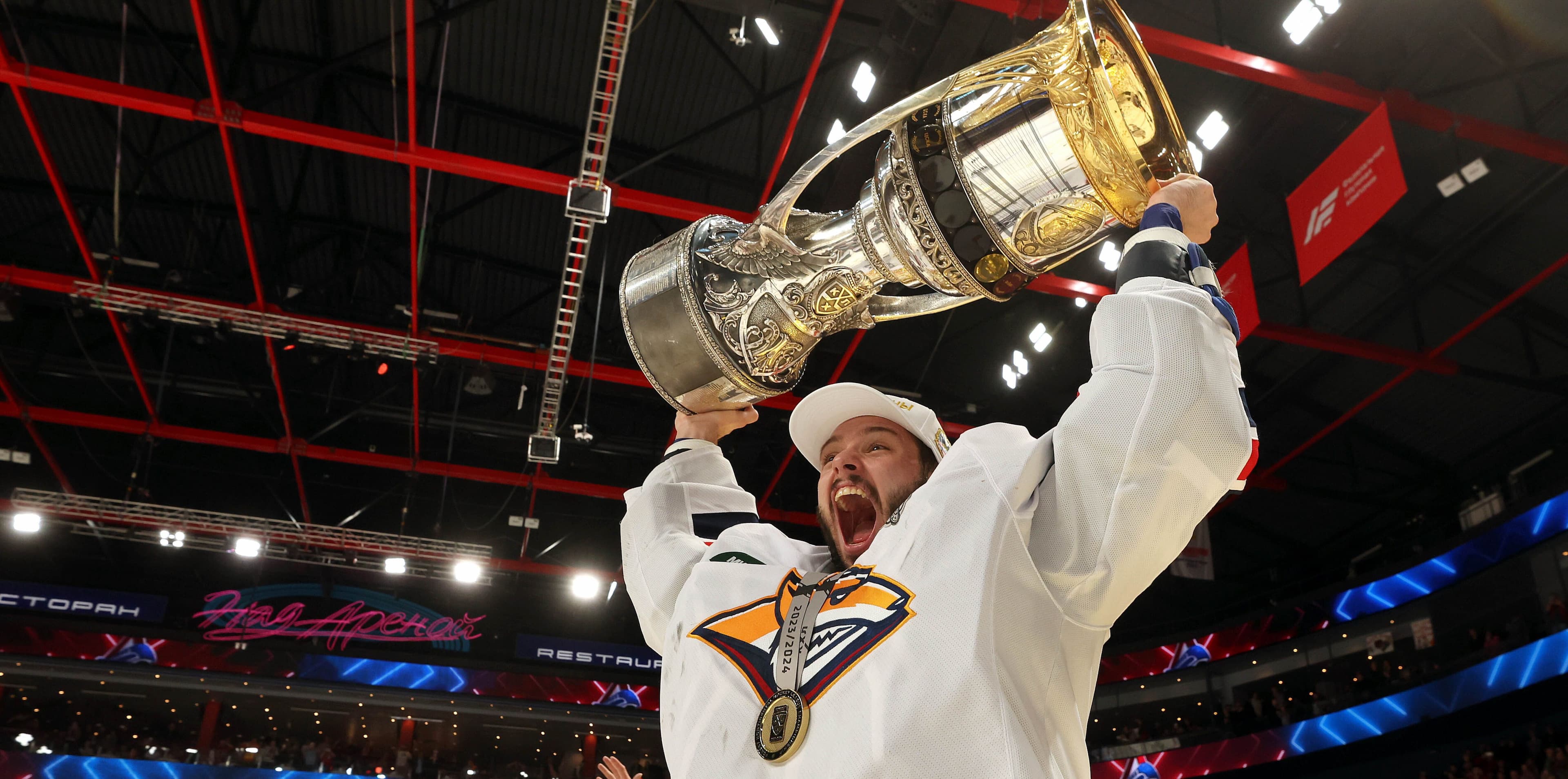 Ilya Nabokov Hoisting the Stanley Cup