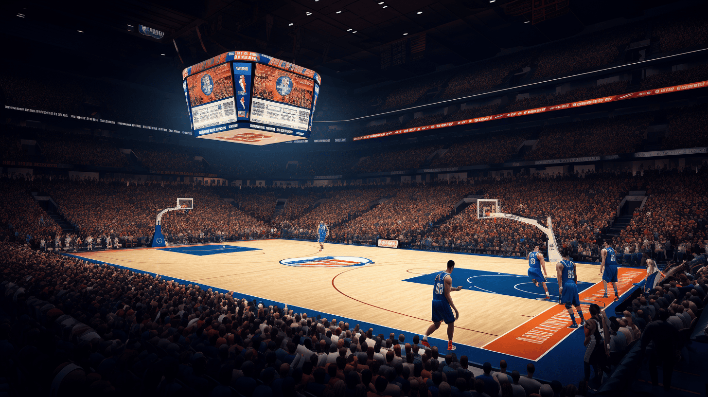 Inside of a basketball stadium