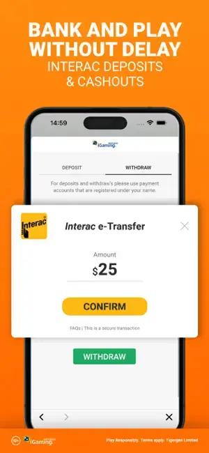 LeoVegas iOS App Interac Payments
