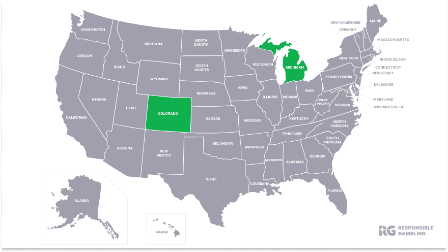 Availability of SI Sportsbook on map of USA