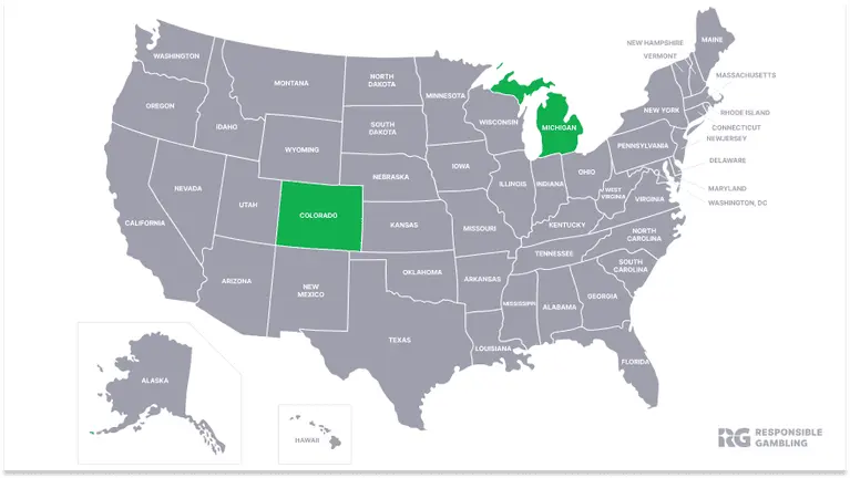 Availability of SI Sportsbook on map of USA