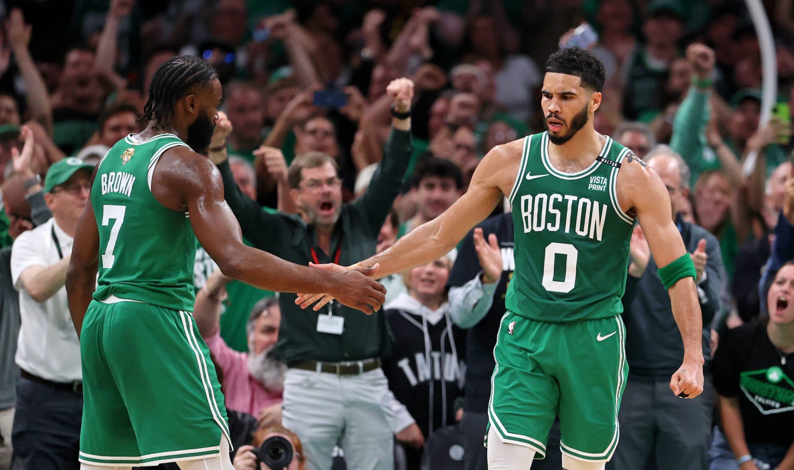 The Celtics dominate the Mavs in the 1st half of Game 5 on the way to their 18th championship.