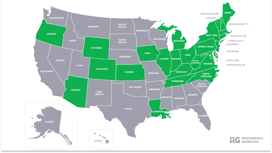 DraftKings US Available States Map